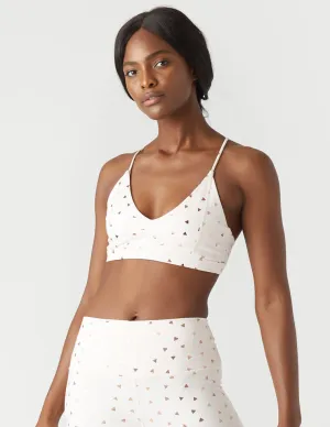 Shine Bralette: Soft Blush/Rose Gold Triangle Print