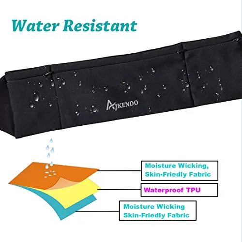 Slim Running Belt Fanny Pack Phone Holder,Fitness Workout Waist Pouch Bag for Exercise Gym Walking,Travel Money Jogging Pocket Belt Runners Gift Accessories Gear for iPhone 11 8 7 Plus XS XR (Black)