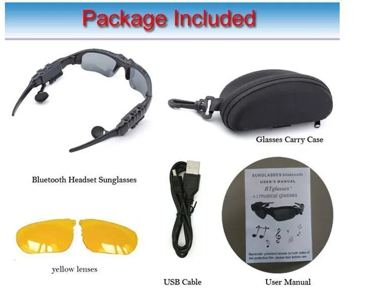 Smart Bluetooth USB Sports Sunglasses with Earbuds
