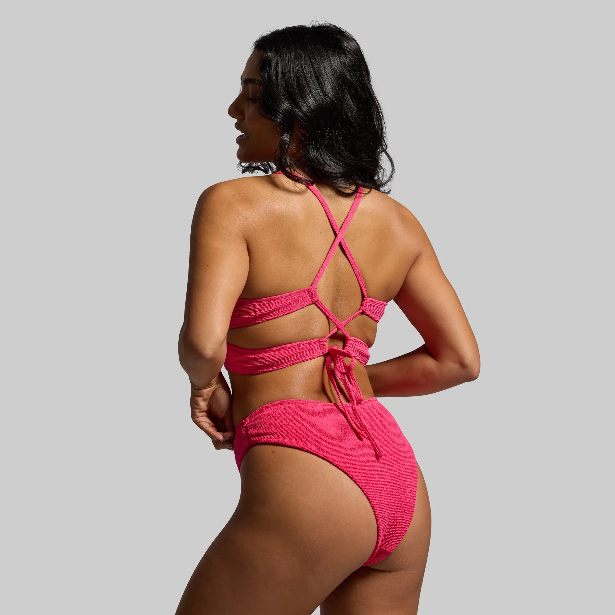 Solstice Crinkle Bikini Set (Raspberry Sorbet)