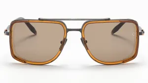 STARGAZER-Brushed Black / Crystal Amber / Dark Brown