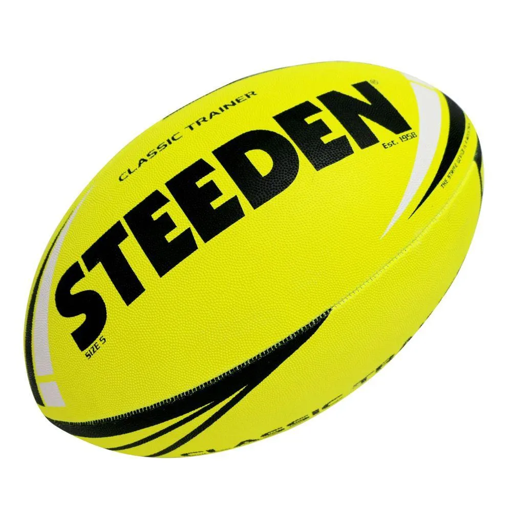 Steeden Classic Trainer Rugby League Ball - Fluro