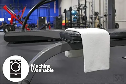 STS Microfiber Fitness Exercise Towels, 6 Pack, 16-Inch x 27-Inch, White