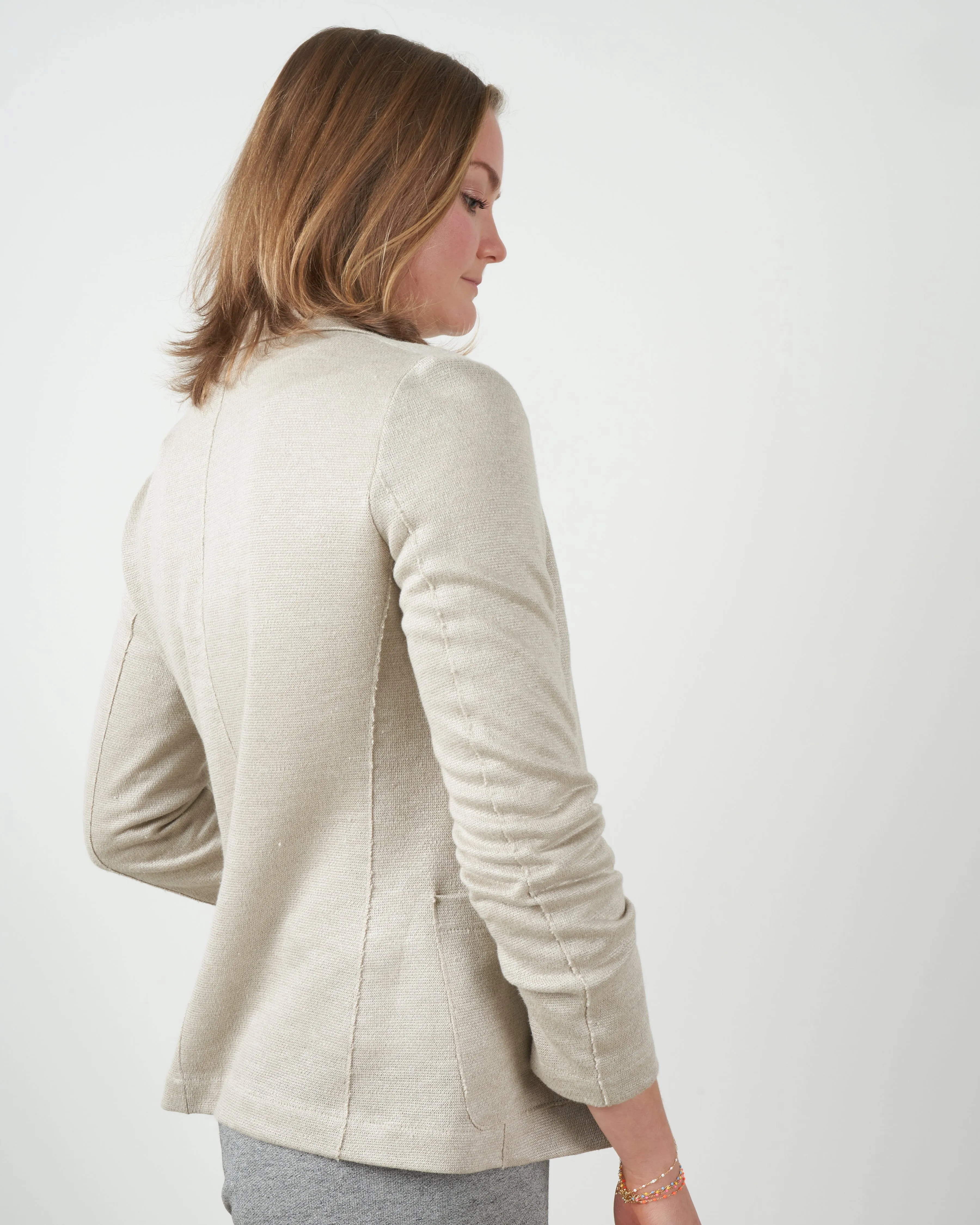 tailored linen blazer - rope