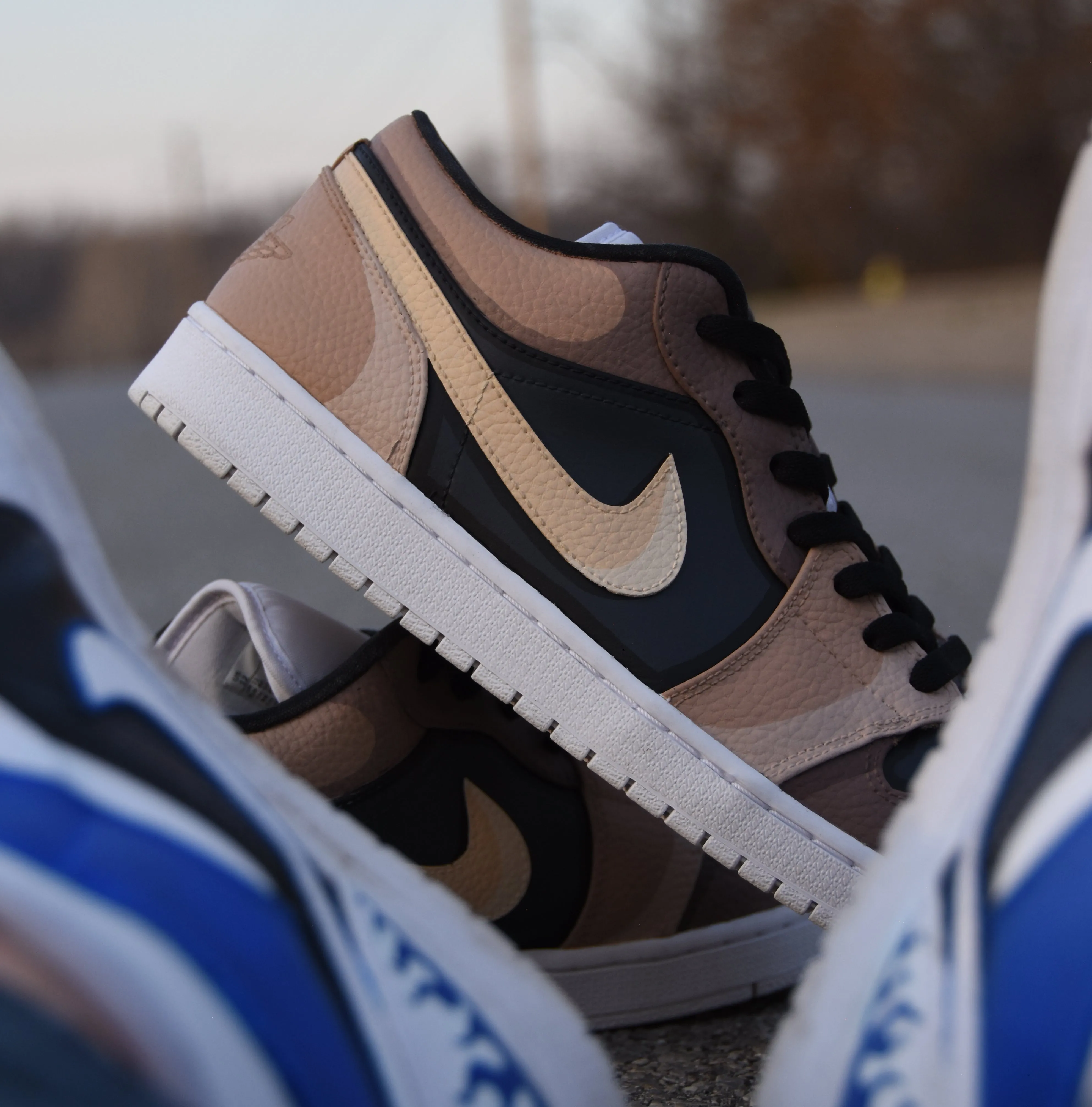 Tan Cartoon Jordan 1 Lows