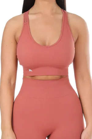 Tia Criss Cross Sports Bra Tan