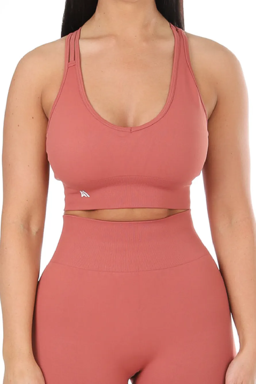 Tia Criss Cross Sports Bra Tan