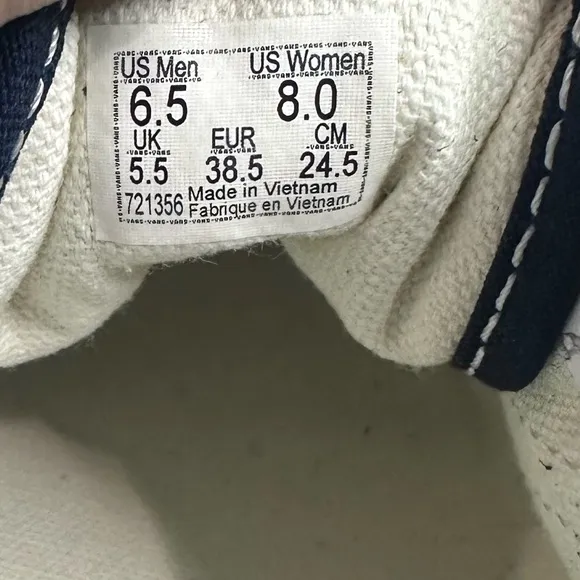 Vans Kids Blue Velcro Sneakers Sz.6.5