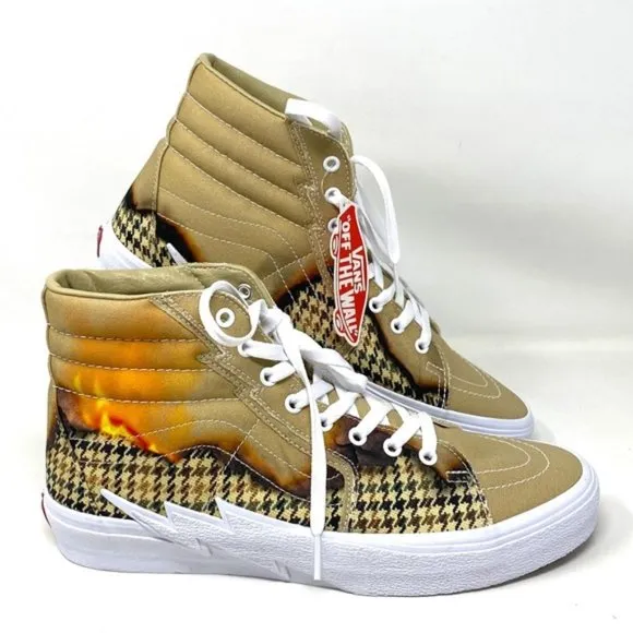 VANS SK8-HI Bolt Big Reveal Taupe Women High Top Canvas Sneakers VN0A5JIVAZP