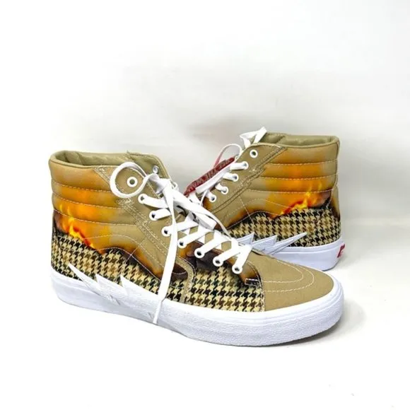VANS SK8-HI Bolt Big Reveal Taupe Women High Top Canvas Sneakers VN0A5JIVAZP