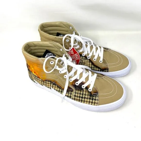 VANS SK8-HI Bolt Big Reveal Taupe Women High Top Canvas Sneakers VN0A5JIVAZP