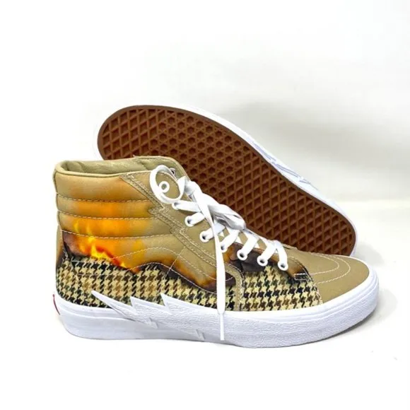VANS SK8-HI Bolt Big Reveal Taupe Women High Top Canvas Sneakers VN0A5JIVAZP