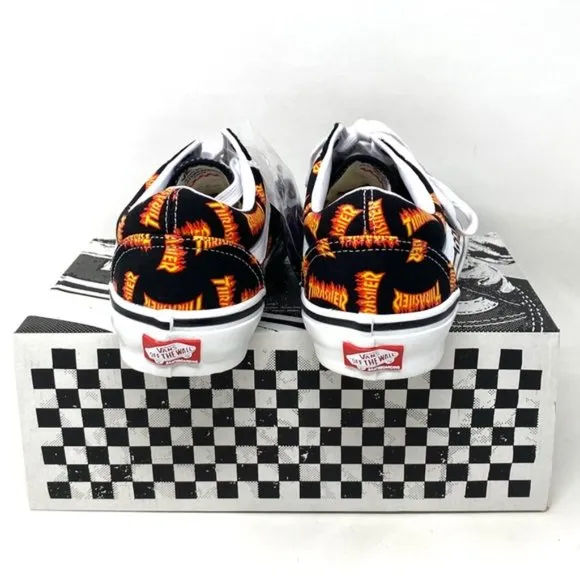 VANS x Thrasher Old Skool Skate Low Top Black Canvas Men’s Sneakers VN0005W0BML