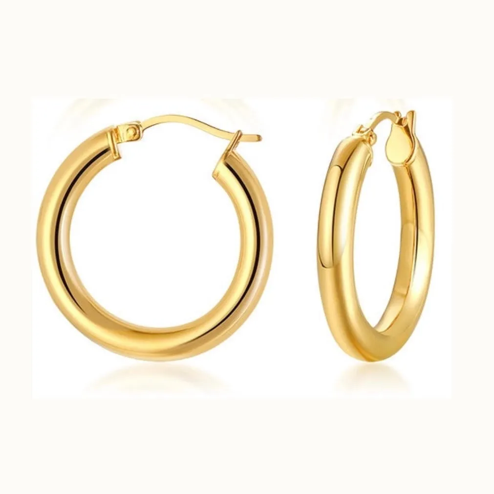 Waterproof Gold Hoops
