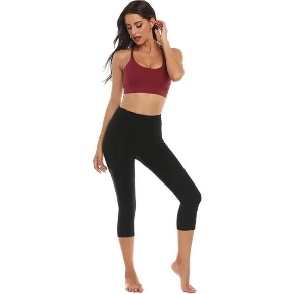 WOMENS Strappy Sports Bra Mesh Open Back Sports Bra for Workout Yoga Gym Red